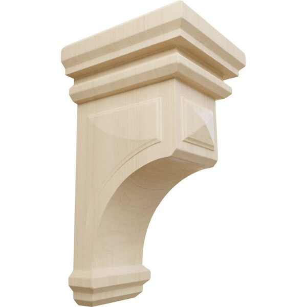Ekena Millwork 5"W x 5 3/4"D x 10"H Medium Woodruff Wood Corbel, Rubberwood - CORW05X05X10WFRW