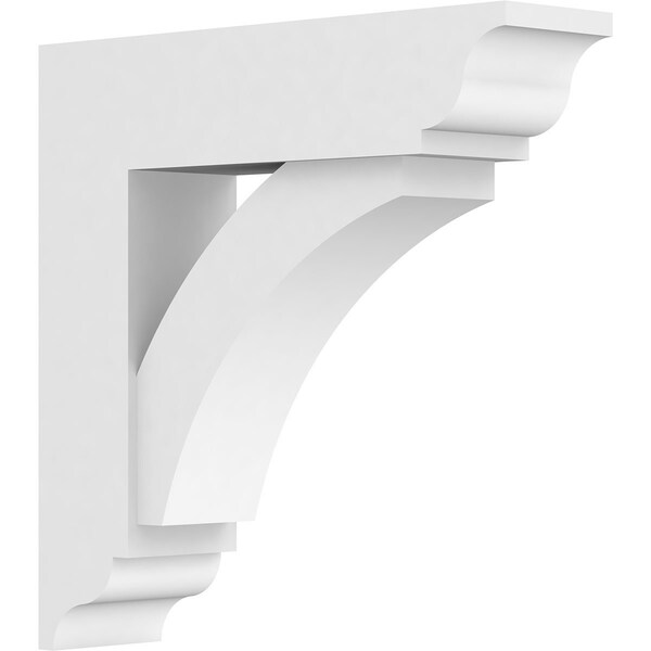 Ekena Millwork Standard Thorton Architectural Grade PVC Bracket with Traditional Ends, 3"W x 14"D x 14"H - BKTP03X14X14THR01
