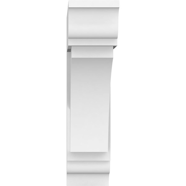 Ekena Millwork Standard Thorton Architectural Grade PVC Bracket with Traditional Ends, 3"W x 14"D x 14"H - BKTP03X14X14THR01