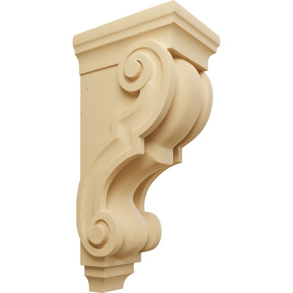 Ekena Millwork 5"W x 6 3/4"D x 14"H Large Traditional Wood Corbel, Alder - CORW05X07X14TRAL