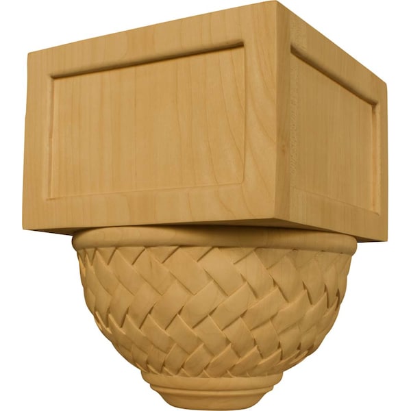 Osborne Wood Products 9 x 7 x 7 Basketweave Outside Corner Block in Black Walnut - 74767W