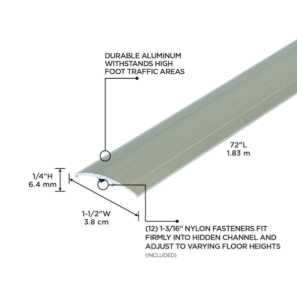 M-D Building Products Aluminum, Pewter, 36 in L, 72 in H, 1.5 in W - 43813