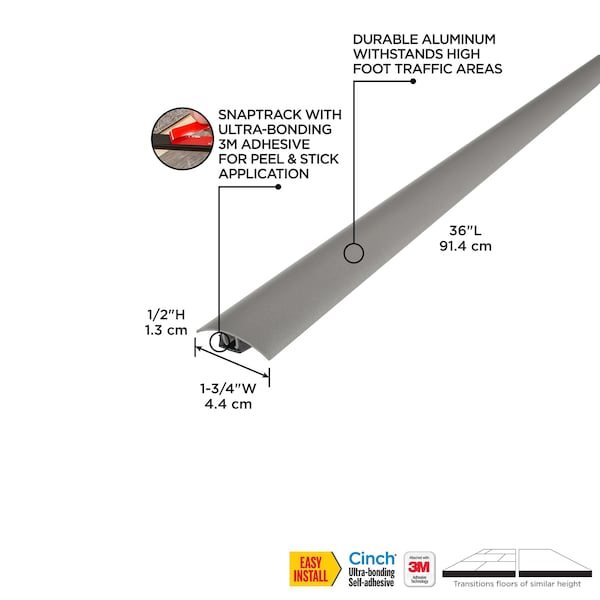 M-D Building Products Aluminum, Warm Gray, 36 in L, 1.75 in W - 31978