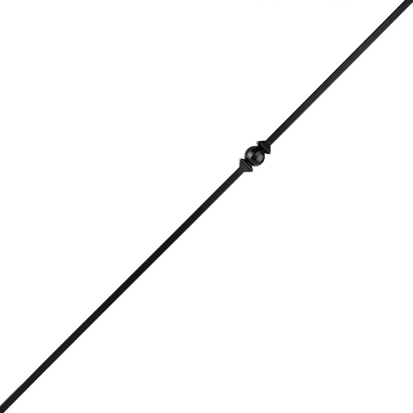 Nuvo Iron in Square x 44in Long Black Steel Interior Balusters - Single Ball/Sphere, 12PK - SQI1BS-12MP