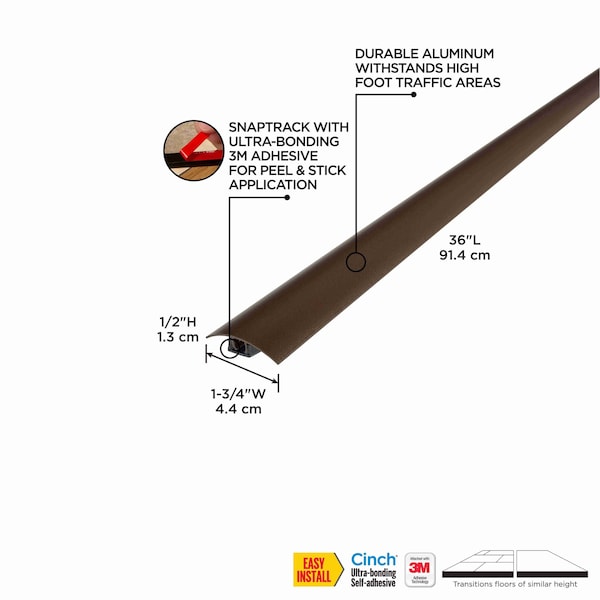 M-D Building Products Aluminum, Forest Brown, 36 in L, 1.75 in W - 31977