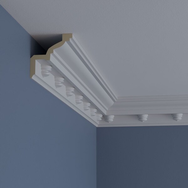 Ekena Millwork 3 1/2"H x 3 1/2"P x 5"F x 94 1/2"L Nouveau Crown Moulding - MLD03X03X05NO