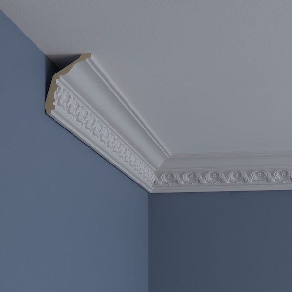 Ekena Millwork Polyurethane, 94-1/2 in L, 3-1/8 in H, Factory Primed - MLD03X02X03IR