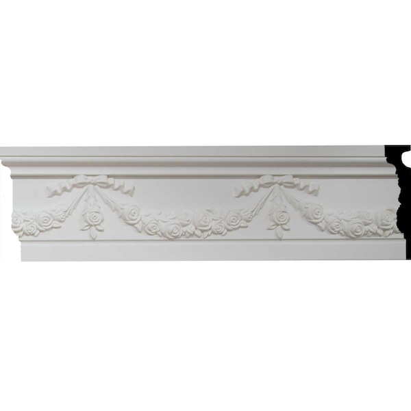 Ekena Millwork 7 1/8"H x 1 5/8"P x 94 1/2"L Floral Swag Chair Rail - CHA07X02FL