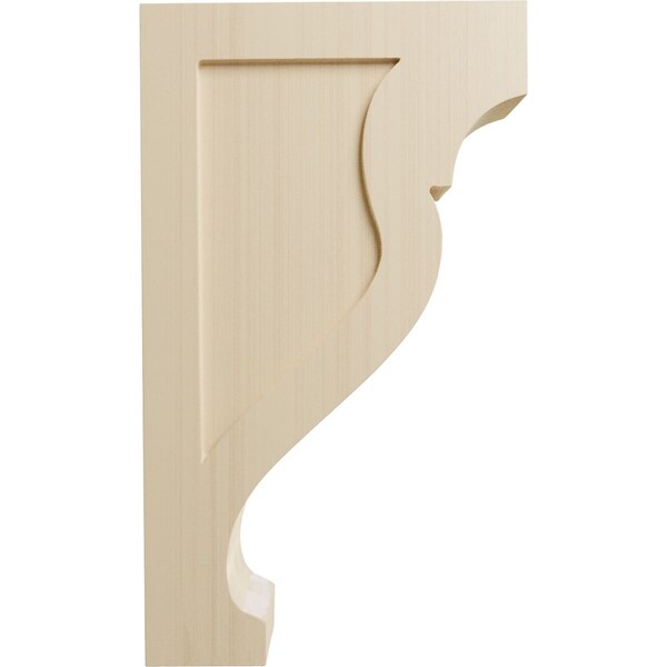 Ekena Millwork 2 1/8"W x 7"D x 12"H Medium Rockport Wood Corbel, Rubberwood - CORW02X07X12RKRW