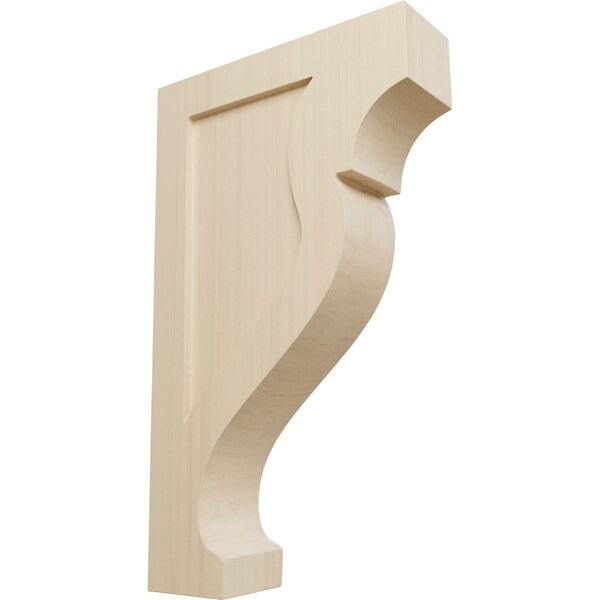 Ekena Millwork 2 1/8"W x 7"D x 12"H Medium Rockport Wood Corbel, Rubberwood - CORW02X07X12RKRW