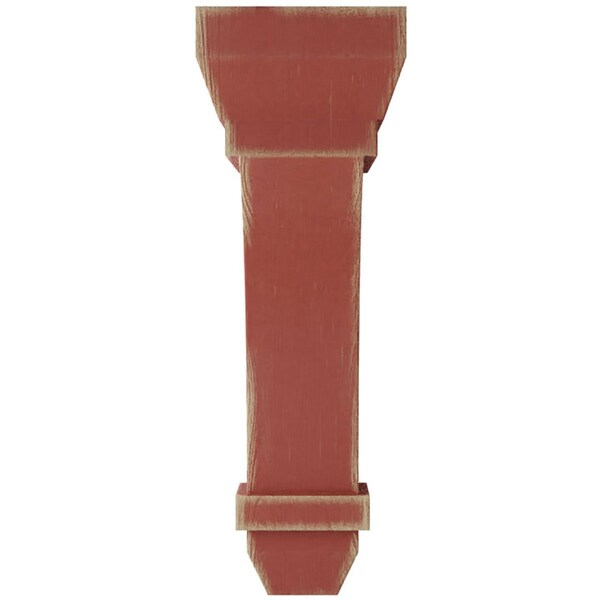Ekena Millwork 2 1/4"W x 5"D x 7"H Stockport Wood Vintage Decor Bracket, Salvage Red - BKTWD02X05X07STRD