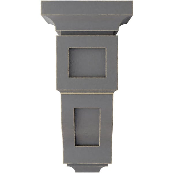 Ekena Millwork 4"W x 4 3/4"D x 8"H Small Reyes Wood Vintage Decor Corbel, Pebble Grey - CORWD04X04X08RYPG