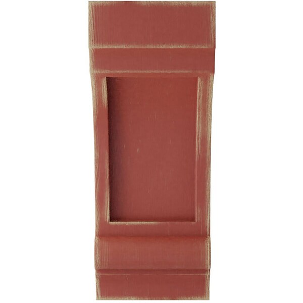 Ekena Millwork 3 1/4"W x 4"D x 8"H Diane Recessed Wood Vintage Decor Corbel, Salvage Red - CORWD03X04X08DIRD