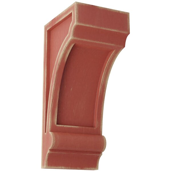 Ekena Millwork 3 1/4"W x 4"D x 8"H Diane Recessed Wood Vintage Decor Corbel, Salvage Red - CORWD03X04X08DIRD
