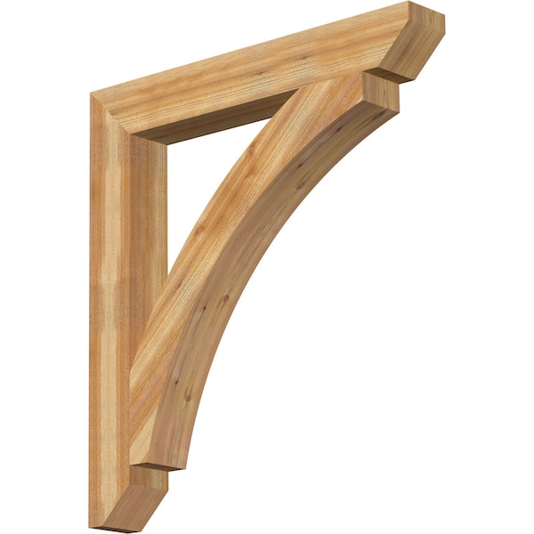 Ekena Millwork Thorton Slat Rough Sawn Bracket, Western Red Cedar, 6"W x 44"D x 48"H - BKT06X44X48THR06RWR
