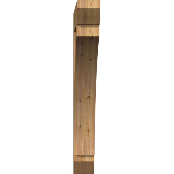 Ekena Millwork Thorton Slat Rough Sawn Bracket, Western Red Cedar, 6"W x 44"D x 48"H - BKT06X44X48THR06RWR