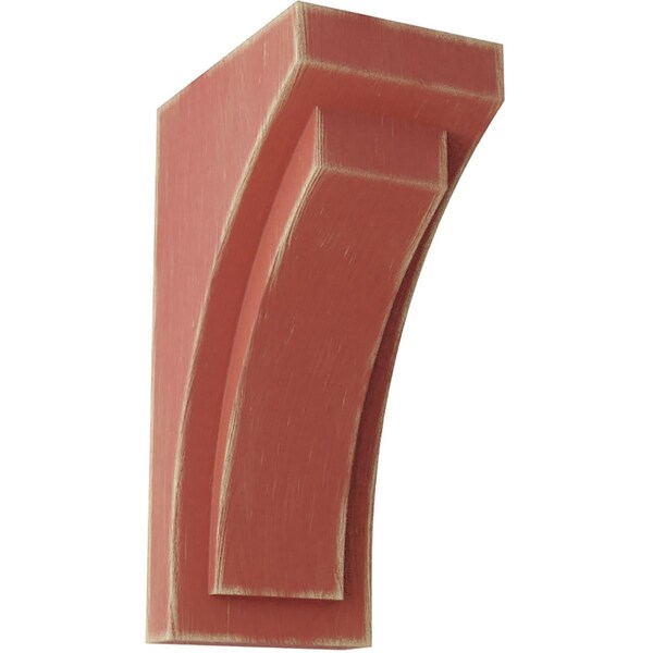 Ekena Millwork 4"W x 5 3/4"D x 10"H Medium Felix Wood Vintage Decor Corbel, Salvage Red - CORWD04X05X10FERD