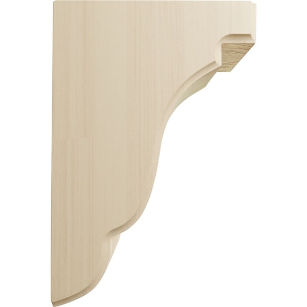Ekena Millwork 3 1/2"W x 5"D x 7 1/2"H Bedford Bracket, Rubberwood - BKTW04X05X08BERW