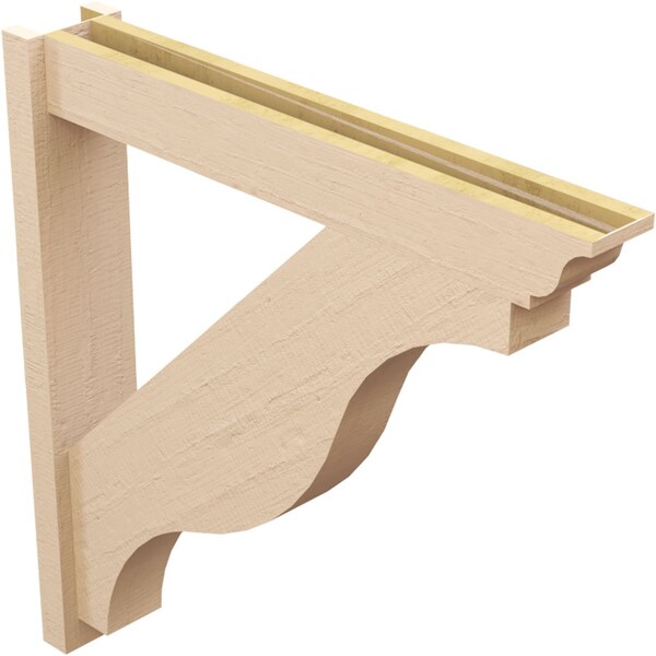 Ekena Millwork 6-in W x 36-in D x 36-in H Funston Trad Rough Cedar Woodgrain TimberThane Outlooker, Primed Tan - OUTUR060X36X36FST04RCPR