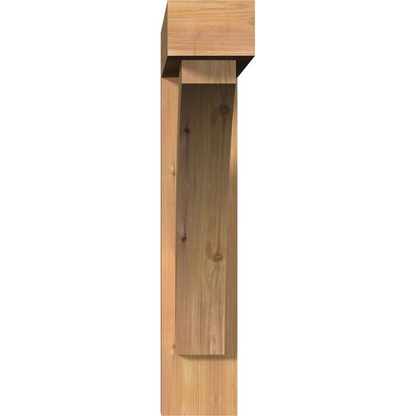 Ekena Millwork Thorton Block Smooth Bracket w/ Offset Brace, Western Red Cedar, 5 1/2"W x 28"D x 28"H - BKT0604X28X28THR05SWR
