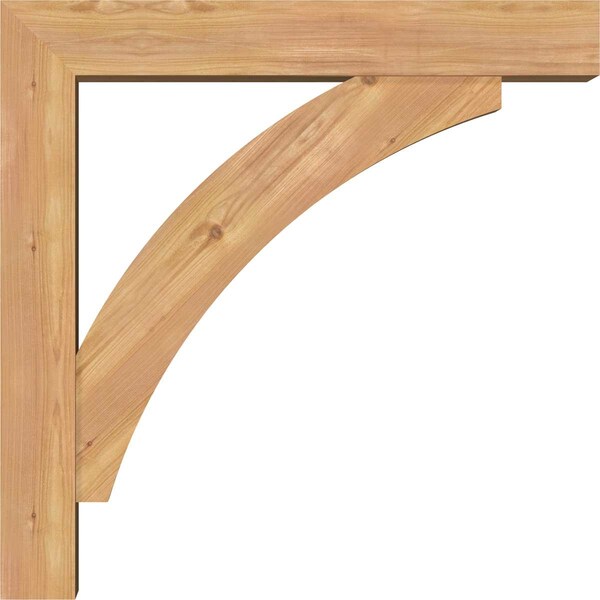 Ekena Millwork Thorton Block Smooth Bracket w/ Offset Brace, Western Red Cedar, 5 1/2"W x 28"D x 28"H - BKT0604X28X28THR05SWR