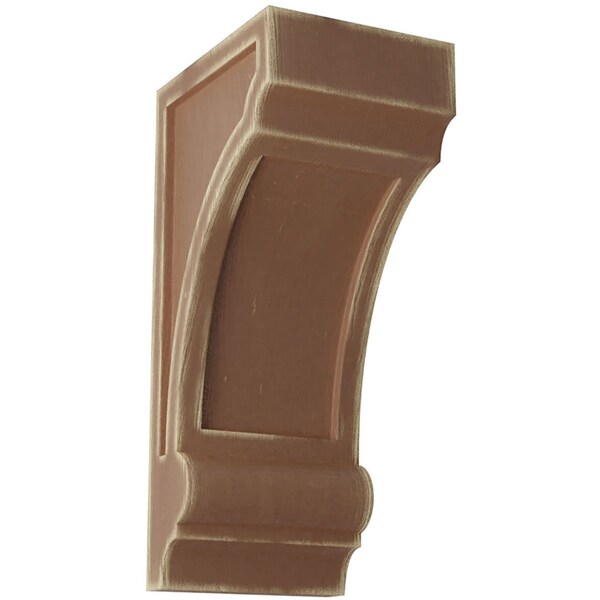 Ekena Millwork 4 3/4"W x 6"D x 12"H Diane Recessed Wood Vintage Decor Corbel, Weathered Brown - CORWD05X06X12DIBR