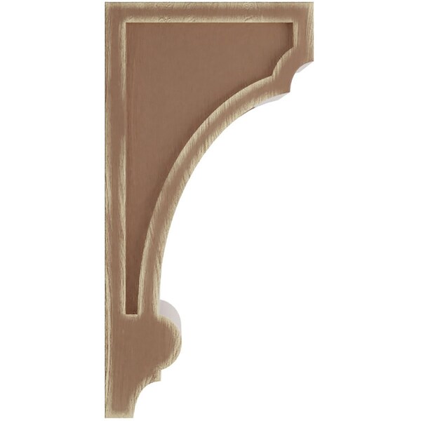 Ekena Millwork 4 3/4"W x 6"D x 12"H Diane Recessed Wood Vintage Decor Corbel, Weathered Brown - CORWD05X06X12DIBR
