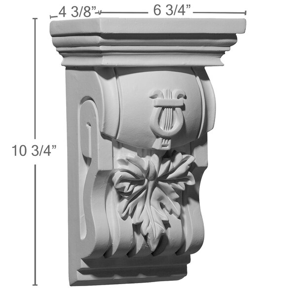 Ekena Millwork 6 3/4"W x 4 3/8"D x 10 3/4"H Oak Leaf Corbel - COR06X04X10OA