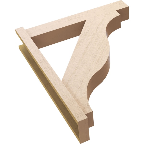 Ekena Millwork 6-in W x 30-in D x 36-in H Funston Block Rough Cedar Woodgrain TimberThane Outlooker, Primed Tan - OUTUR060X30X36FST44RCPR