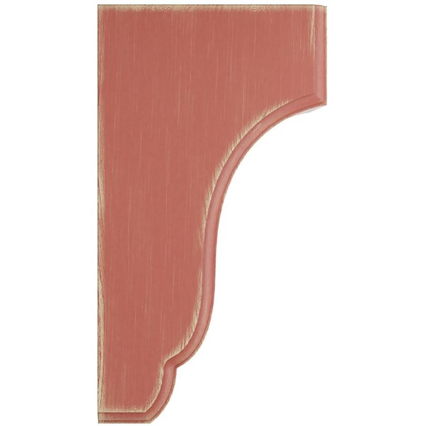 Ekena Millwork 4 3/4"W x 5 1/2"D x 10"H Capistrano Mission Wood Vintage Decor Corbel, Salvage Red - CORWD04X05X10CPRD