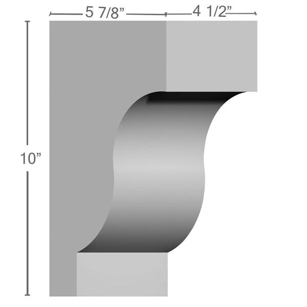 Ekena Millwork 4 1/2"W x 5 7/8"D x 10"H Traditional Corbel - COR04X06X10TR