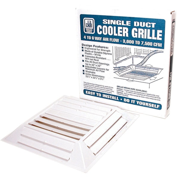 Dial Mfg Dial 3-1/2 in. H X 22 in. W 6-Way White Plastic Air Diffuser Grille - 7637