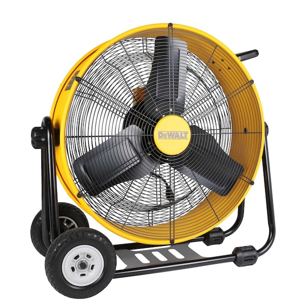 Dewalt 24 in. Drum Fan, Industrial, 1/6 HP, Stepless, 6500 air flow (CFM) , 10 ft. cord, Semi-pneumatic type - DXF2490
