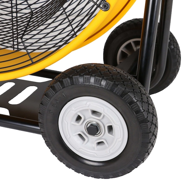 Dewalt 24 in. Drum Fan, Industrial, 1/6 HP, Stepless, 6500 air flow (CFM) , 10 ft. cord, Semi-pneumatic type - DXF2490