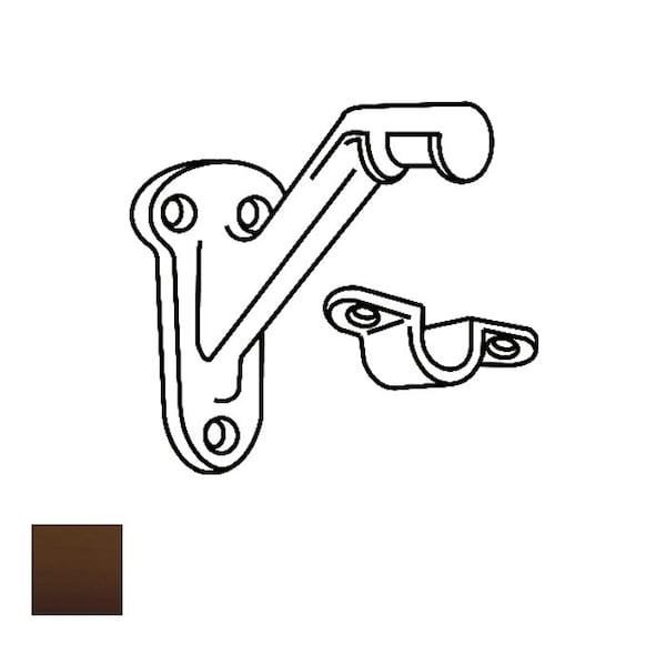 Cal-Royal Heavy Duty Cast Aluminum Hand Rail Bracket, 3-1/4 Height, 1-7/16 Width, 3-1/4 Projection, US10B - HDHB40-10B