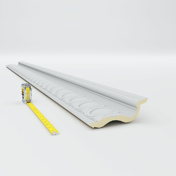 Ekena Millwork 5 1/8"H x 6"P x 7 7/8"F x 94 1/2"L, (3 3/8" Repeat), Egg and Dart Crown Moulding - MLD05X06X07EG