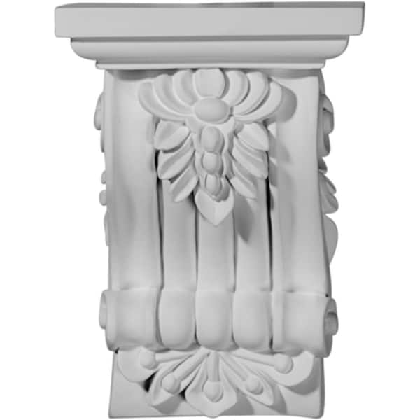 Ekena Millwork 4 1/8"W x 3"D x 5 3/4"H Leandros Fluted Leaf Corbel - COR04X05X03LE