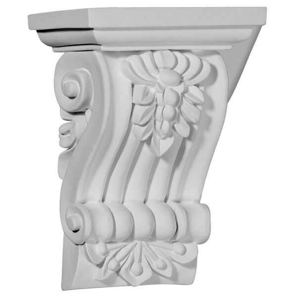 Ekena Millwork 4 1/8"W x 3"D x 5 3/4"H Leandros Fluted Leaf Corbel - COR04X05X03LE