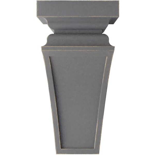 Ekena Millwork 4"W x 4 3/4"D x 8"H Small Nevio Wood Vintage Decor Corbel, Pebble Grey - CORWD04X04X08NEPG