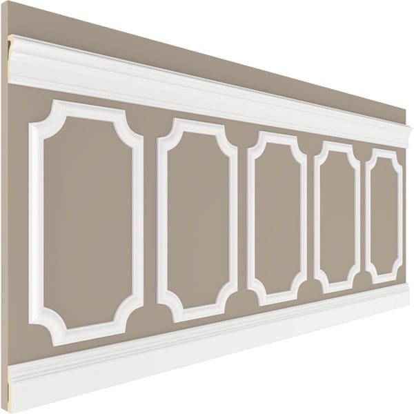 Ekena Millwork Wainscot Paneling Kit, Urethane, 94-1/2 in L, Factory Primed - WPKUSC041P040