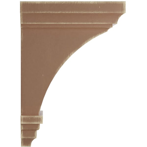 Ekena Millwork 4"W x 4 3/4"D x 8"H Small Jefferson Wood Vintage Decor Corbel, Weathered Brown - CORWD04X04X08JEBR