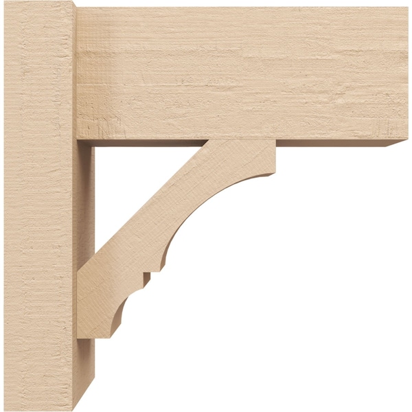 Ekena Millwork 6-in W x 12-in D x 12-in H Balboa Block Rough Cedar Woodgrain TimberThane Outlooker, Primed Tan - OUTUR060X12X12BOA44RCPR