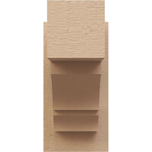 Ekena Millwork 6-in W x 12-in D x 12-in H Balboa Block Rough Cedar Woodgrain TimberThane Outlooker, Primed Tan - OUTUR060X12X12BOA44RCPR