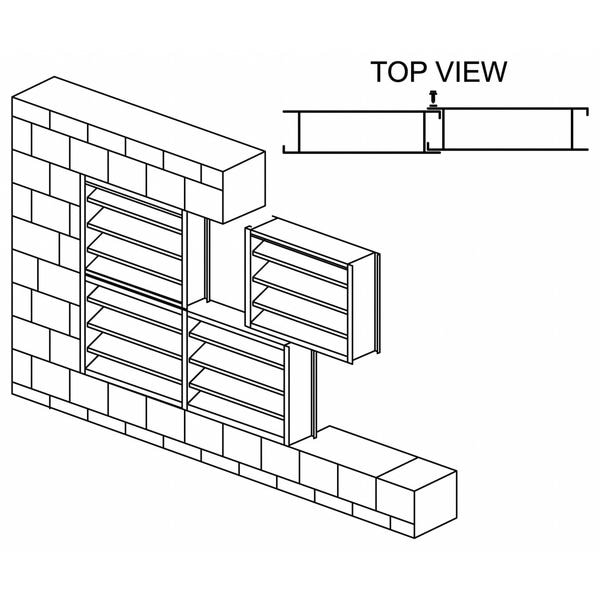 Dayton Louver, Wall Opening 24 x 24 In, Aluminum - 4FZF4