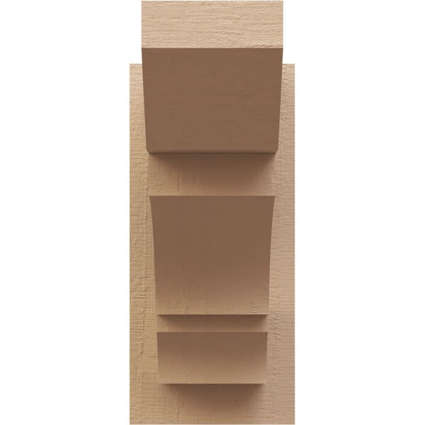 Ekena Millwork 5 1/2-in W x 12-in D x 12-in H Balboa Slat Rough Cedar Woodgrain TimberThane Outlooker, Primed Tan - OUTUR055X12X12BOA24RCPR