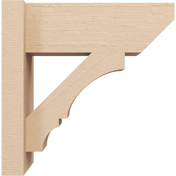 Ekena Millwork 5 1/2-in W x 12-in D x 12-in H Balboa Slat Rough Cedar Woodgrain TimberThane Outlooker, Primed Tan - OUTUR055X12X12BOA24RCPR