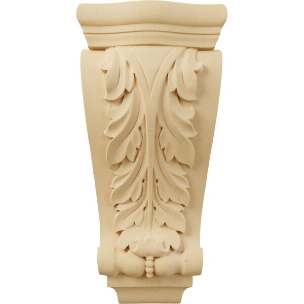 Ekena Millwork 6 1/4"W x 3 1/8"D x 13 1/2"H Medium Farmingdale Acanthus Pilaster Corbel, Alder - COR06X03X13FRAL