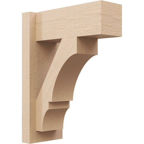 Ekena Millwork 5 1/2-in W x 12-in D x 16-in H Balboa Block Rough Cedar Woodgrain TimberThane Outlooker, Primed Tan - OUTUR055X12X16BOA44RCPR
