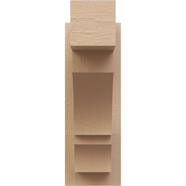 Ekena Millwork 5 1/2-in W x 12-in D x 16-in H Balboa Block Rough Cedar Woodgrain TimberThane Outlooker, Primed Tan - OUTUR055X12X16BOA44RCPR