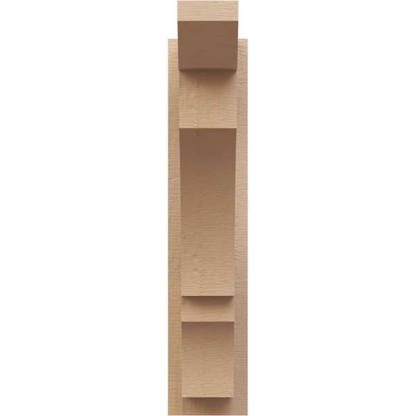 Ekena Millwork 5 1/2-in W x 14-in D x 26-in H Balboa Slat Rough Cedar Woodgrain TimberThane Outlooker, Primed Tan - OUTUR055X14X26BOA24RCPR